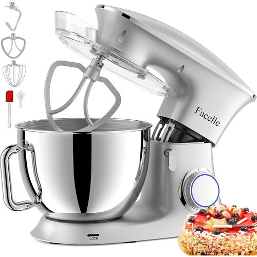 ROBOT PATISSIER 2000W 8.5L ROBOT CUISINE MULTIFONCTIONS PUISSANT, MIXEUR BATTEUR SUR SCOLE, AVEC BATTEUR, FOUET, CROCHET PÉTRIN, 6 VITESSES, ROBOT PATISSERIE MULTIFONCTION[GAU621654]