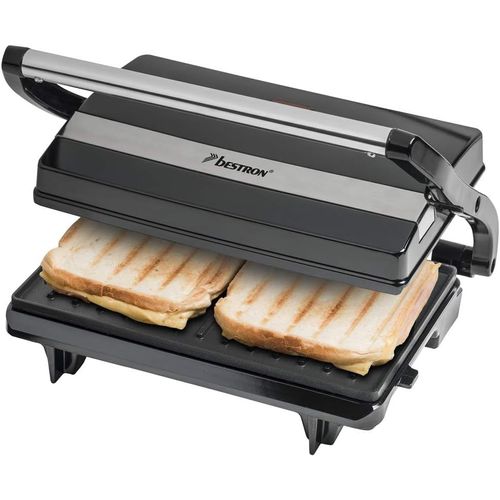 MACHINE A PANINI AVEC BAC DE RÉCUPÉRATION, APPAREIL PANINI AVEC POIGNÉE COOL-TOUCH, PANINIMAKER AVEC REVÊTEMENT ANTIADHÉSIF, 700 WATT, APM123Z, COULEUR: NOIR[GAU620026]