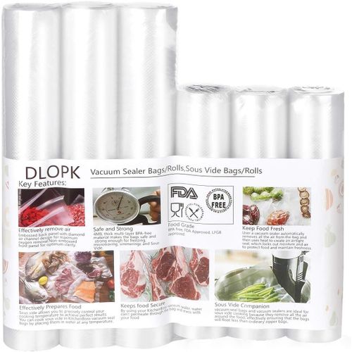 SACS SOUS VIDE PACK DE 6 PACKS 20 X 300CM ET 28 X 300CM COMPATIBLE AVEC N'IMPORTE QUELLE SCELLEUSE POUR LA MAISON,CERTIFICATION DE SÉCURITÉ ALIMENTAIRE POUR APPAREIL[GAU620328]