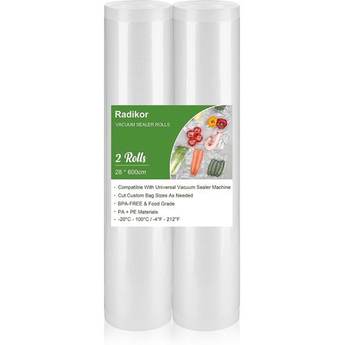 SAC SOUS VIDE ALIMENTAIRE, 2 PACKS 28 X 600CM ROULEAU SOUS VIDE RÉUTILISABLES, FILM SOUS VIDE POUR LA CONSERVATION DES ALIMENTS ET LA CUISSON, POUR MACHINE SOUS VIDE, SANS BPA[GAU620563]