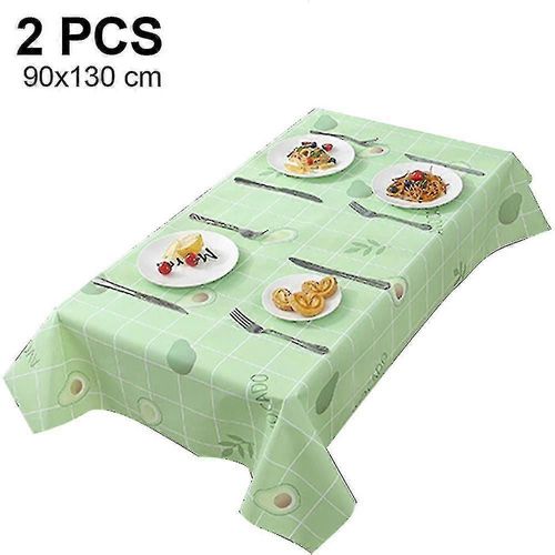 2pcs Résistant À L¿Eau Et À L¿Huile Pvc Nappe Résistante Aux Taches Essuyable Table Rectangulaire Ou Carrée