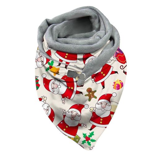 Foulard D¿Impression De Noël Pour Femmes Rétro Multi-Purpose Shawl Button Scarf (D-583-A)