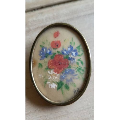 Broche Ancienne Motif Fleurs