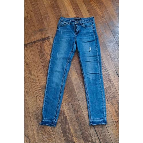 Pantalon En Jean Bleu Jennyfer Taille 34 Xs Slim