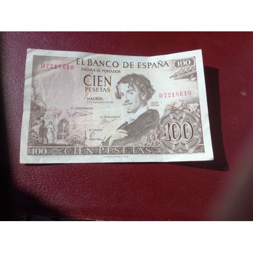 Billet 100 Pésétas Excellent État D 7218610 1965