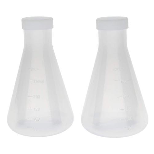 Fiole Conique en Plastique GraduéE en Laboratoire, Mesurable, Paroi éPaisse Lisse, Deux Bouteilles de 250 Ml