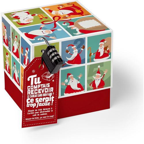 SHIBA-Boîte Cadeau de Noël, Boîte à Énigmes pour Argent, Emballage pour Chèques, Casse-tête Père Noël[7450]
