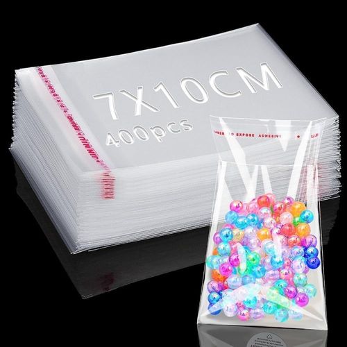 SHIBA-400 Pièces Sac Plastique Transparent 10x7cm Sachet Cellophane Sacs Auto-adhésifs Plastique OPP Sachet Biscuit Sachet Emballa[6