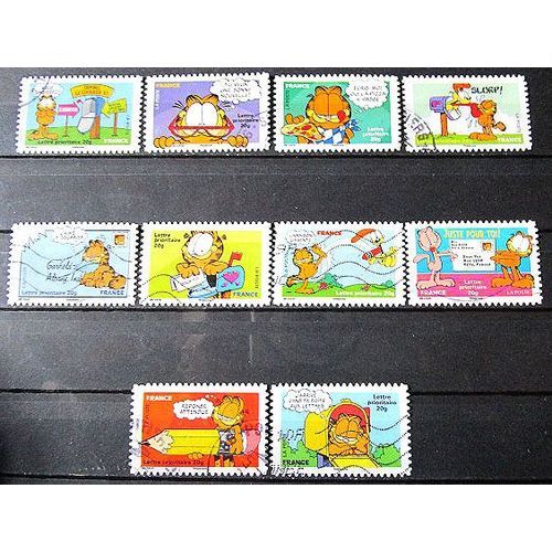 2008. Série Complète F4271 À F4280: "Sourires" Avec Le Chat Garfield.