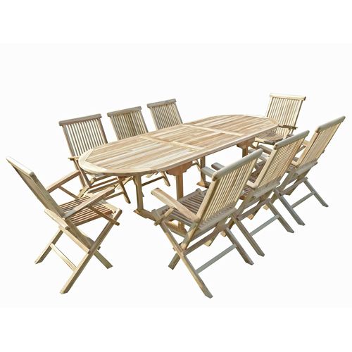 Ensemble Salon De Jardin En Teck Mahui 8 Fauteuils Pliants