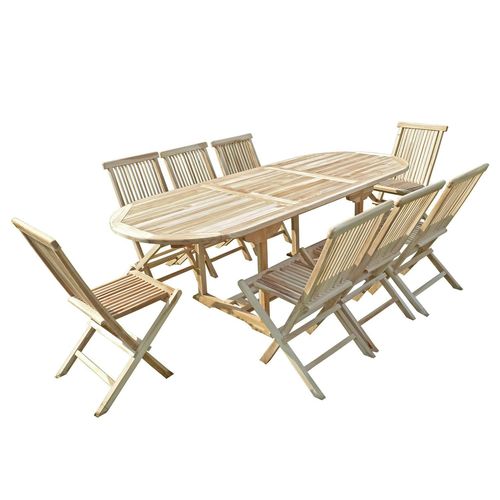 Ensemble Salon De Jardin En Teck Mahui 8 Chaises
