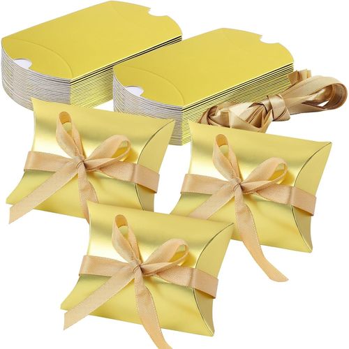 SHIBA-Lot de 50 boîtes cadeaux en papier d'oreiller pour bonbons, oreillers, mariage, fête, cadeau pour Thanksgiving, Noël, fête p[5