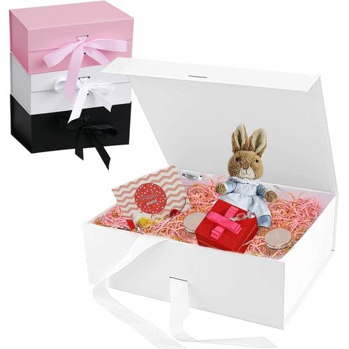 SHIBA-Boite cadeau Bowknot (21x17x7cm), Coffrets cadeaux pliables avec Couvercle Magnétique et Ruban, Boite Cadeau Magnétique, Boî[5