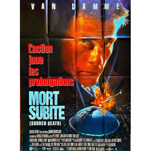 *** Mort Subite (Sudden Death) - De Peter Hyams - 1996 - Jean-Claude Van Damme - Powers Boothe - Affiche Cinéma Originale Pliée - 120 X 160 (Marque 2 Scotch Sur Le Haut) - Très Bon Etat ***