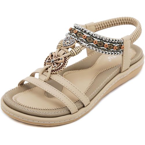 Acfoda Sandales Plats Femme Été Confortable Mode Tong Plage Claquettes, Taille 35-44