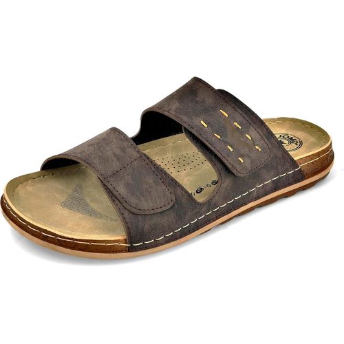 Sandales Homme Cuir Tongs Hommes Sandale D'intérieur Réglable Confortables Pour Mer Piscine Plage