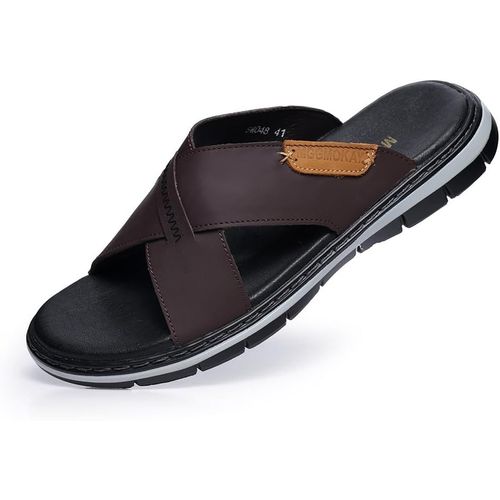 Hommes Cross Slide Sandales,Homme Cuir Sandales,Confortables Et Légères Pantoufles