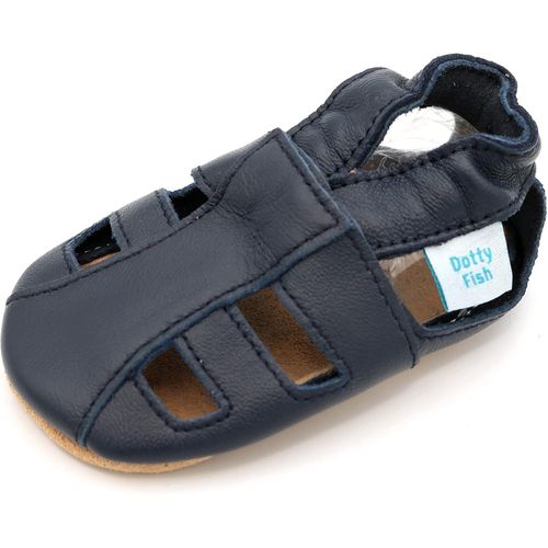 Sandales Bébé Et Tout-Petits En Cuir Souple ¿ Semelle Antidérapante, Favorise La Démarche Pieds Nus, Recommandées Par Podologues, Cuir Bébé Sécurisé, Cheville Élastiquée ¿ Tailles 17-28 Eu