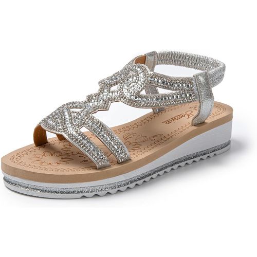 Sandales Femme Compensées Été Sandale Femme Avec Élastique Réglable Pour Marche Maison Piscine Plage
