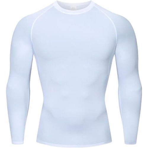 Tee Shirt Compression Homme T-Shirt À Manches Longues Séchage Rapide Respirant Pour Entraînement,Gym,Course À Pied.[D512]