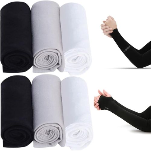 6 Paires Manchette Bras Homme Femme,Anti Uv Manchette Gaming,Refroidissement Manchon Bras,Arm Sleeve Gaming,Manches De Glace Protection Soleil Pour Cyclisme,Tennis,Activités En Extérieur