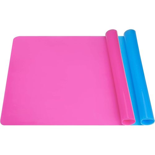 Tapis de Silicone,Sets de Table Feuille Silicone Resine Epoxy Grandes Antiadhésif pour Travaux Manuels,Bricolage,Moules époxy,Tapis de Placement,2 Pieces (40×30cm)