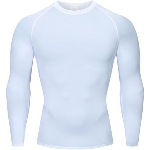 Tee Shirt Compression Homme T-Shirt À Manches Longues Séchage Rapide Respirant Pour Entraînement,Gym,Course À Pied.[D513]
