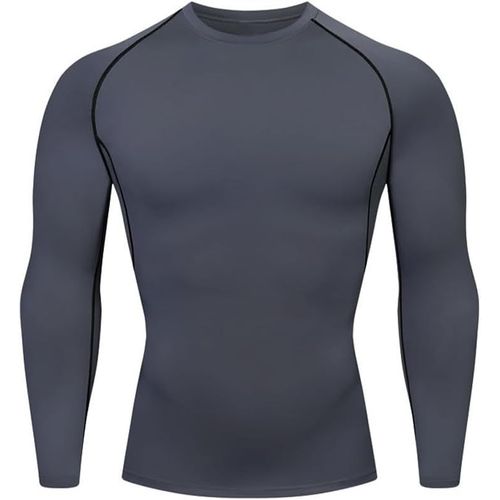 Tee Shirt Compression Homme T-Shirt À Manches Longues Séchage Rapide Respirant Pour Entraînement,Gym,Course À Pied.[D522]