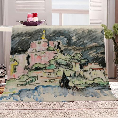 Couverture En Flanelle Polaire Avec Impression D, Couverture Moelleuse En Microfibre Légère, Peluche Chaude Pour Adulte Pour Lit Et Canapé, Peinture Célèbre Paul Signac Ciel Orageux