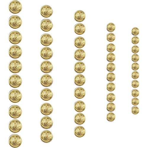 50 Boutons De Blazer Dorés Boutons Vintage En Métal Antique Pour Costumes Uniforme: 15 Mm,18 Mm,23 Mm,25 Mm,30 Mm (Boîte)