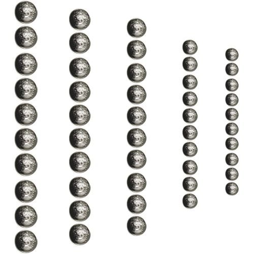 50 Boutons De Blazer Argent Boutons En Métal Antique Vintage Pour Costumes Uniforme: 15 Mm,18 Mm,23 Mm,25 Mm,30 Mm (Boîte)