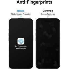 BENKS Mat Verre Trempé pour iPhone 15 Pro Protection Ecran avec Kit  Installation Offert, Anti-Empreinte Digitale, Anti Reflet Film Vitre  Protecteur