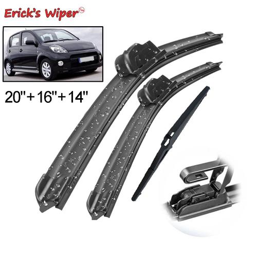 Erick's Wiper-Kit D'essuie-Glaces Avant Et Arrière, Pour Daihatsu Sirion Mk2 2005-2012, Pare-Brise 20 \""+ 16\"" + 14\""