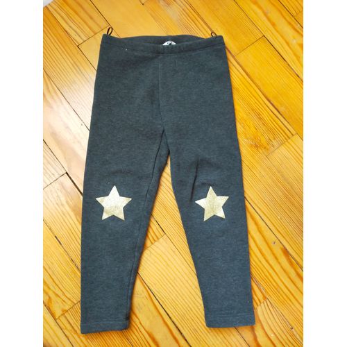 Legging Épais C&a Gris Foncé Avec Étoiles Dorées 110 Cm (4-5 Ans) Tbe