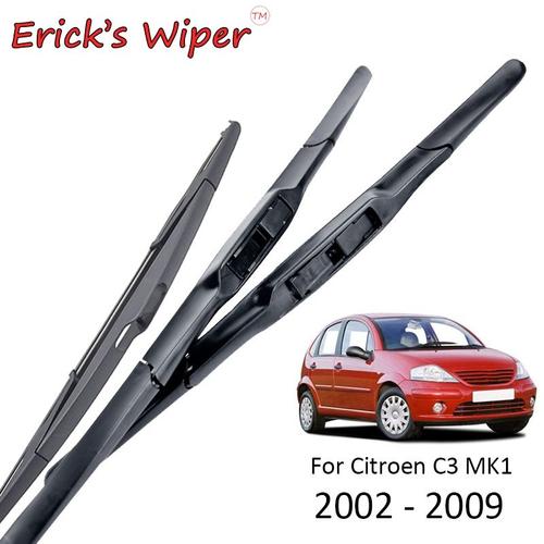 Erick's Wiper-Jeu D'essuie-Glaces Avant Et Arrière, Pour Pare-Brise En C3 2002-2009, Brosses De Pluie 24 \""+ 18\"" + 14\""