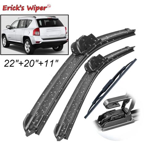 Erick's Essuie-Glace Avant Et Arrière Kit De Balais D'essuie-Glace Pour Jeep Compass Mk49 2006 ? 2016 Pare-Brise Fenêtre 22 \""20\"" 11\""