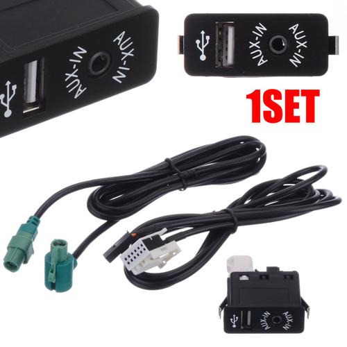 Nouveau 1set Auxiliaire Usb Prise Interrupteur Voiture Audio Usb Câble Harnais Pour Bmw E60 E61 E63 E64 E87 E90 E70 F25