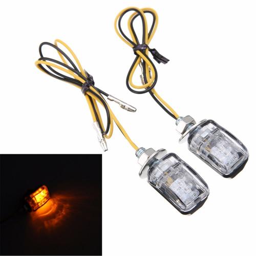 Mini Clignotant Pour Motos, 6 Led, 12v, Universel, Ambre, 2 Pièces, Pour Honda, Kawasaki, Suzuki