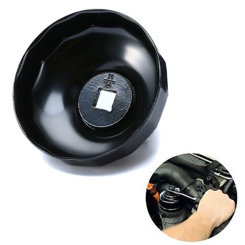Bouchon De Filtre À Huile, 76mm, 14 Cannelures, Clé, Outil De Retrait De Douille Pour Bmw Mercedes-Benz, Acier Noir