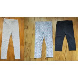 Lot De 3 Leggings Noir, Gris Clair & À Imprimés 4 Ans