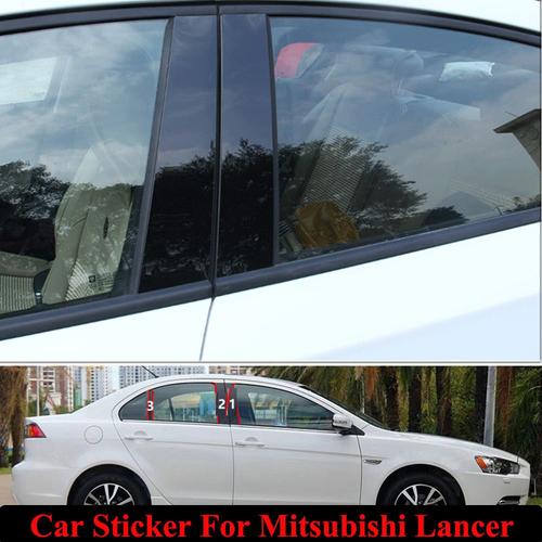 Autocollant de pilier central de fenêtre de voiture 6 pièces, Film  anti-rayures pour Mitsubishi Lancer Auto, accessoires de décoration externe  de garniture