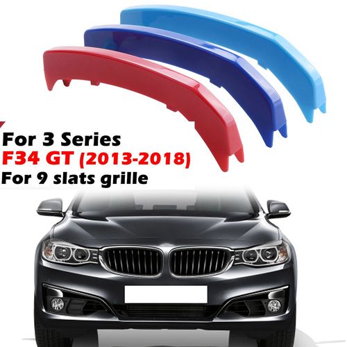 Autocollants De Calandre Pour Bmw Série 3 F34 Gt 2013 ? 2018 M-Sport, 9 Lamelles, Clip De Couverture, Pièces Décoratives