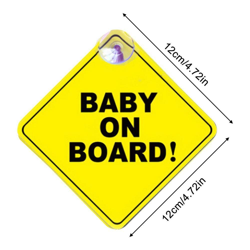Panneau d'avertissement réfléchissant jaune pour bébé à bord, avec