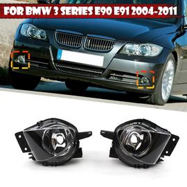 Paire de feux phares BMW serie 5 E60/E61 03-07 angel eyes noir led