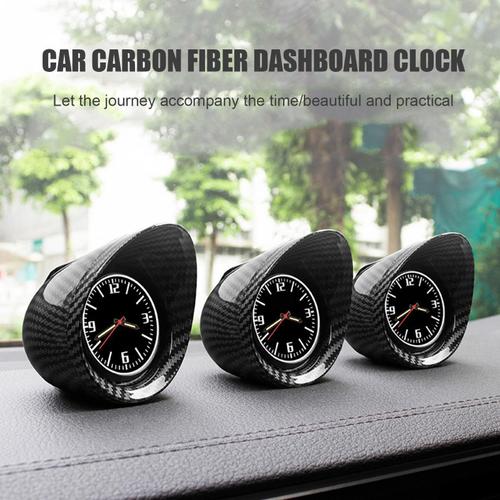 Horloge De Tableau De Bord Intérieur De Voiture En Fiber De Carbone, Accessoires Lumineux De Rétro-Éclairage, Horloge Électronique À Quartz Pour Suv