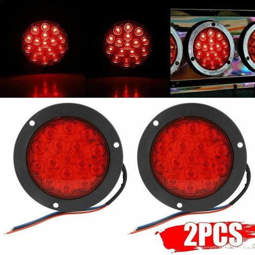 Accessoires De Voiture, 2 Pièces, 16 Led Rouges, 4 Pouces, Camion, Remorque, Arrêt Arrière, Clignotant, Feu De Stop, Étanches