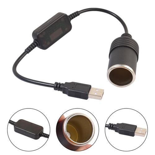 Adaptateur De Prise Allume-Cigare Usb 5v À 12v, Convertisseur, Contrôleur Filaire, Connecteur, Accessoires De Voiture
