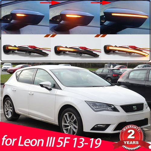Clignotant Led Séquentiel Noir À Défilement Ociamique, Indicateur De Miroir Pour Seat Valentine Iii 5f 2013-2019