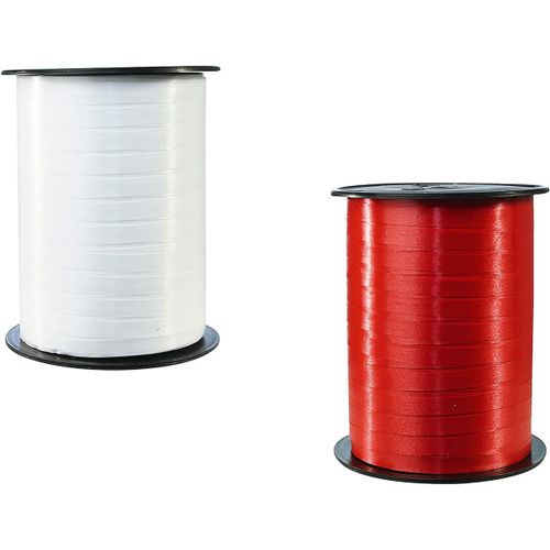 Shiba-601701amzc - Un Lot De 2 Bobines De Ruban Bolduc Lisse - 500mx0,7 Cm - Emballage Cadeau, Accessoire De Décoration - Rouge/Bl[5