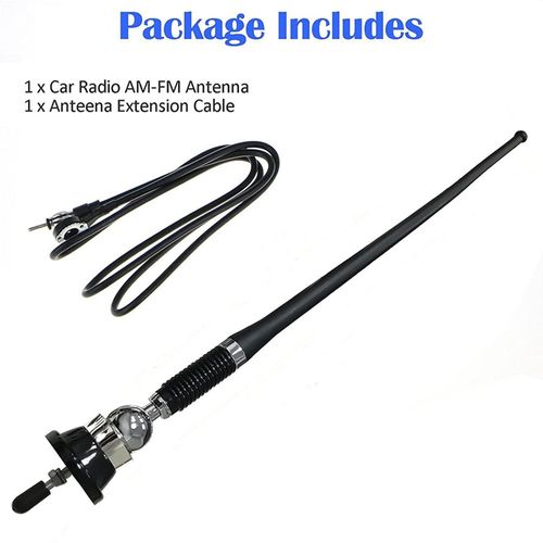 Antenne D'autoradio Universelle Am Fm Stéréo, Remplacement Avec Câble D'extension D'antenne, Mât De Toit Pour Camions Et Véhicules Automobiles